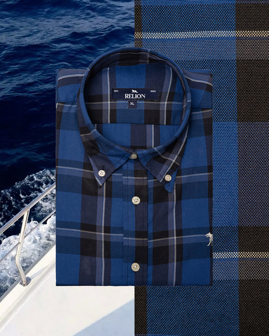 Oxford Check Shirt - Navyblue