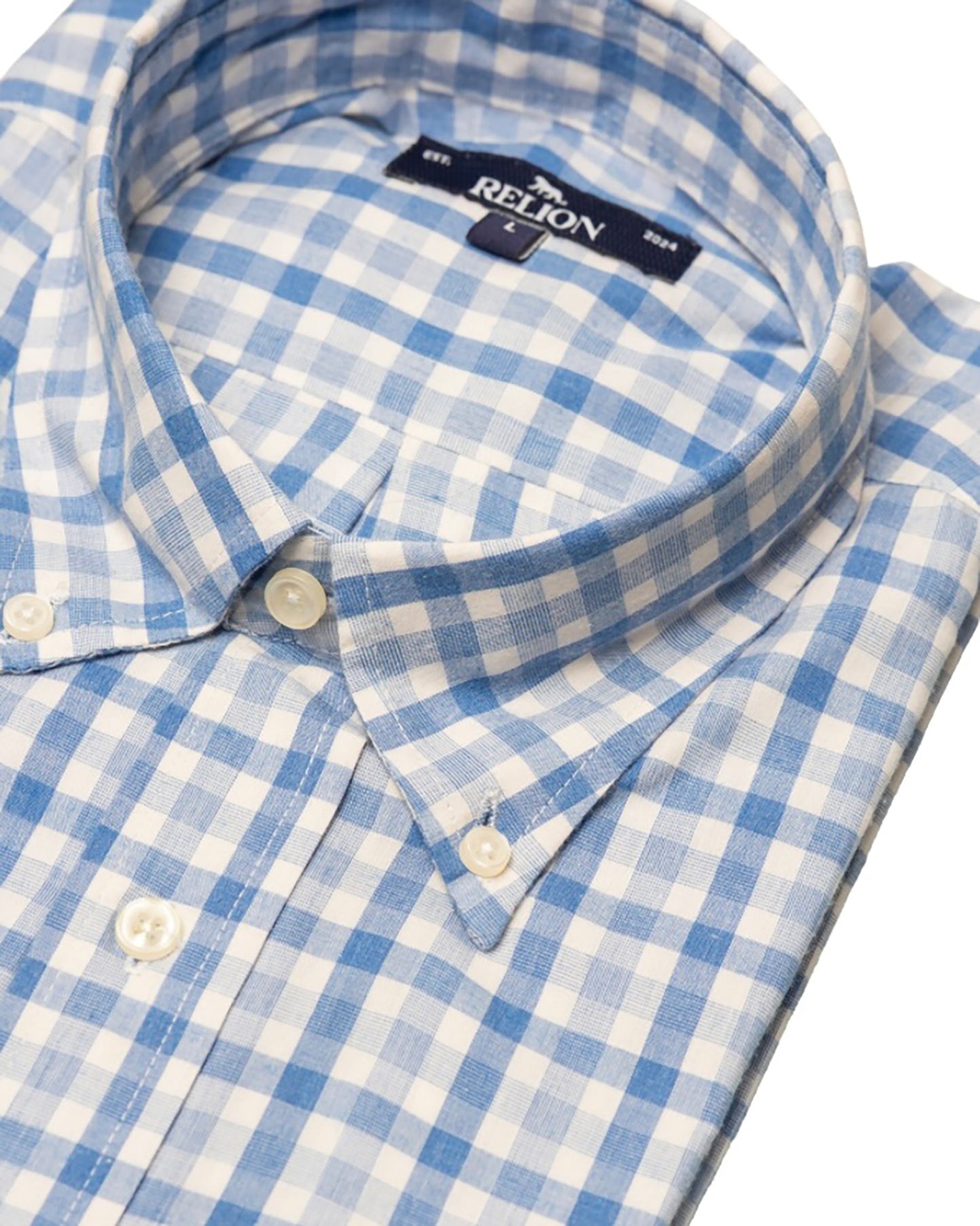 Cotton Check Shirt - SkyBlue