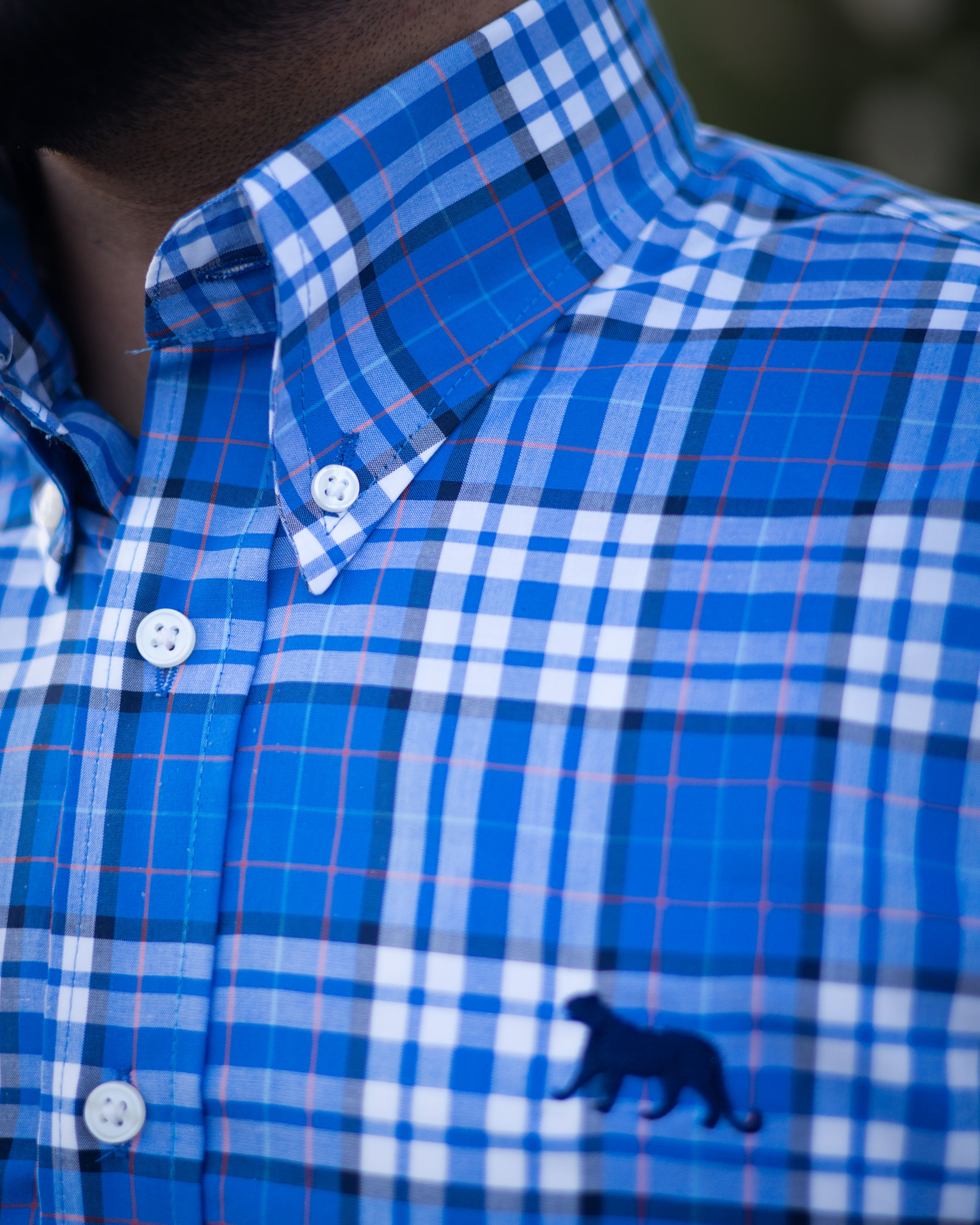 check-pattern cotton shirt